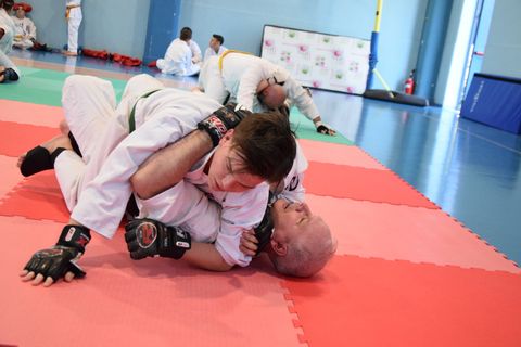 Gruppo di praticanti Koryu Uchinadi a Malavicina